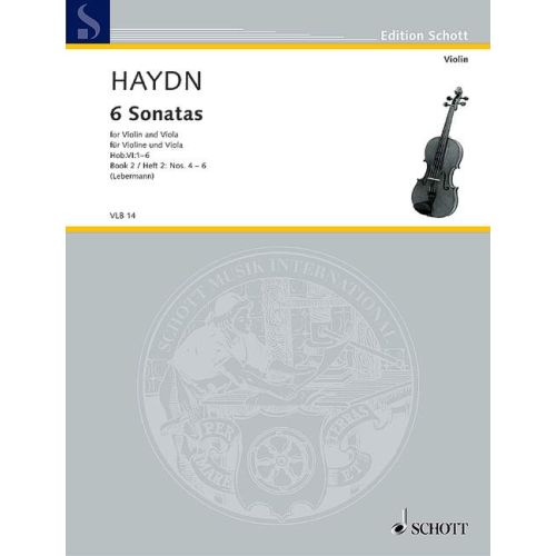 Haydn - 6 Sonatas Volume 2 - Violin/Viola Duet Schott VLB14
