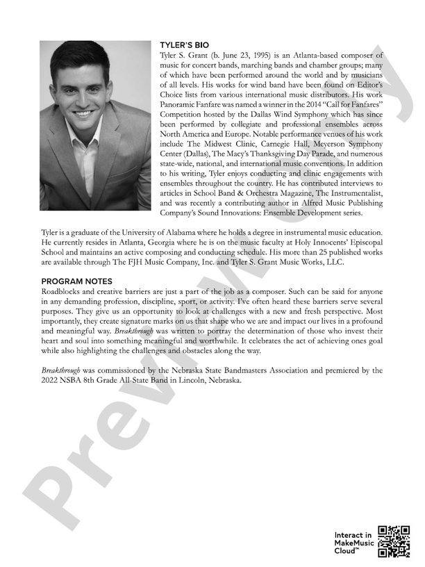 Breakthrough (Grade 2) - Concert Band Conductor Score & Parts (Digital Download)