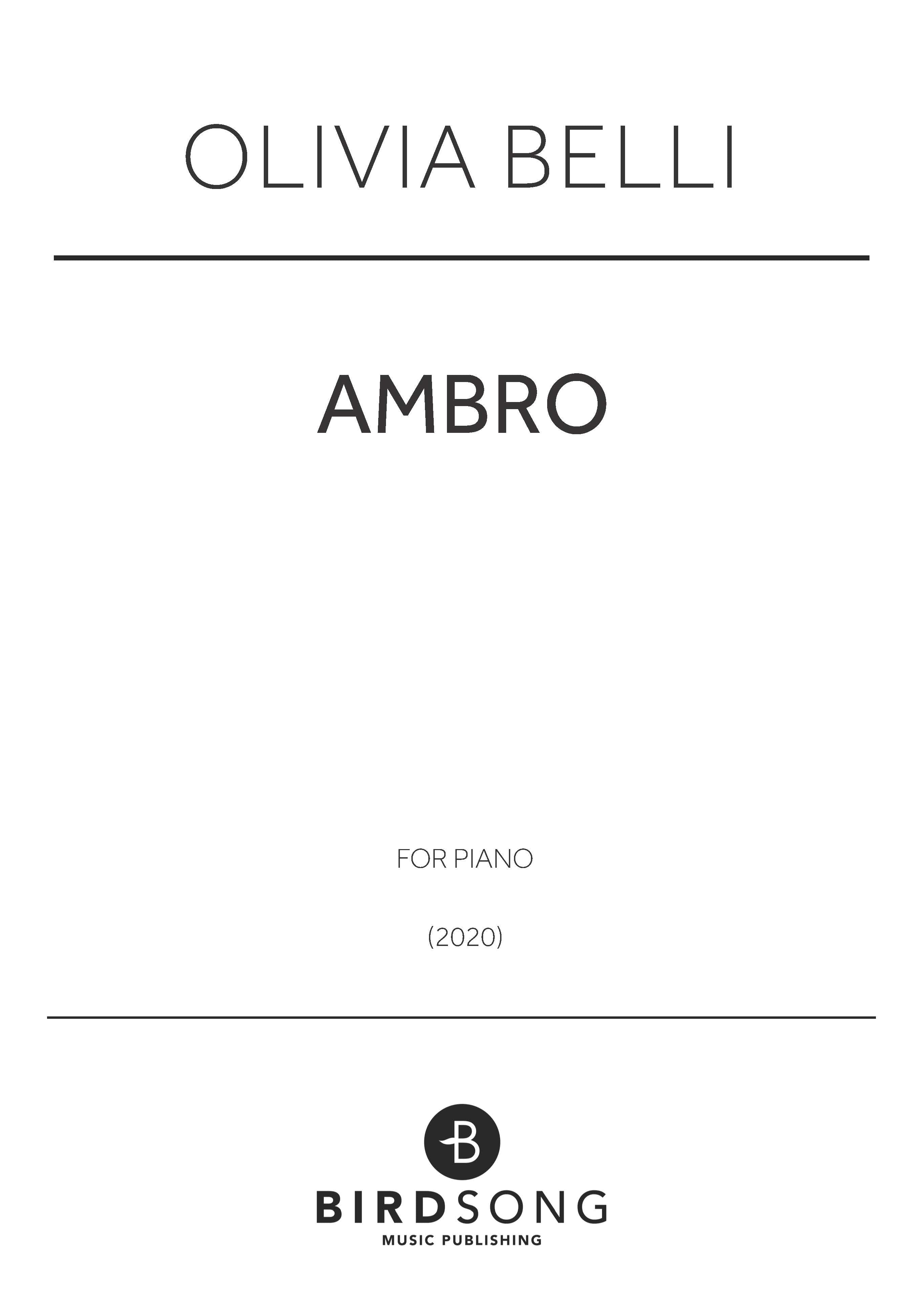 Belli - Ambro - Piano Solo (Digital Download)