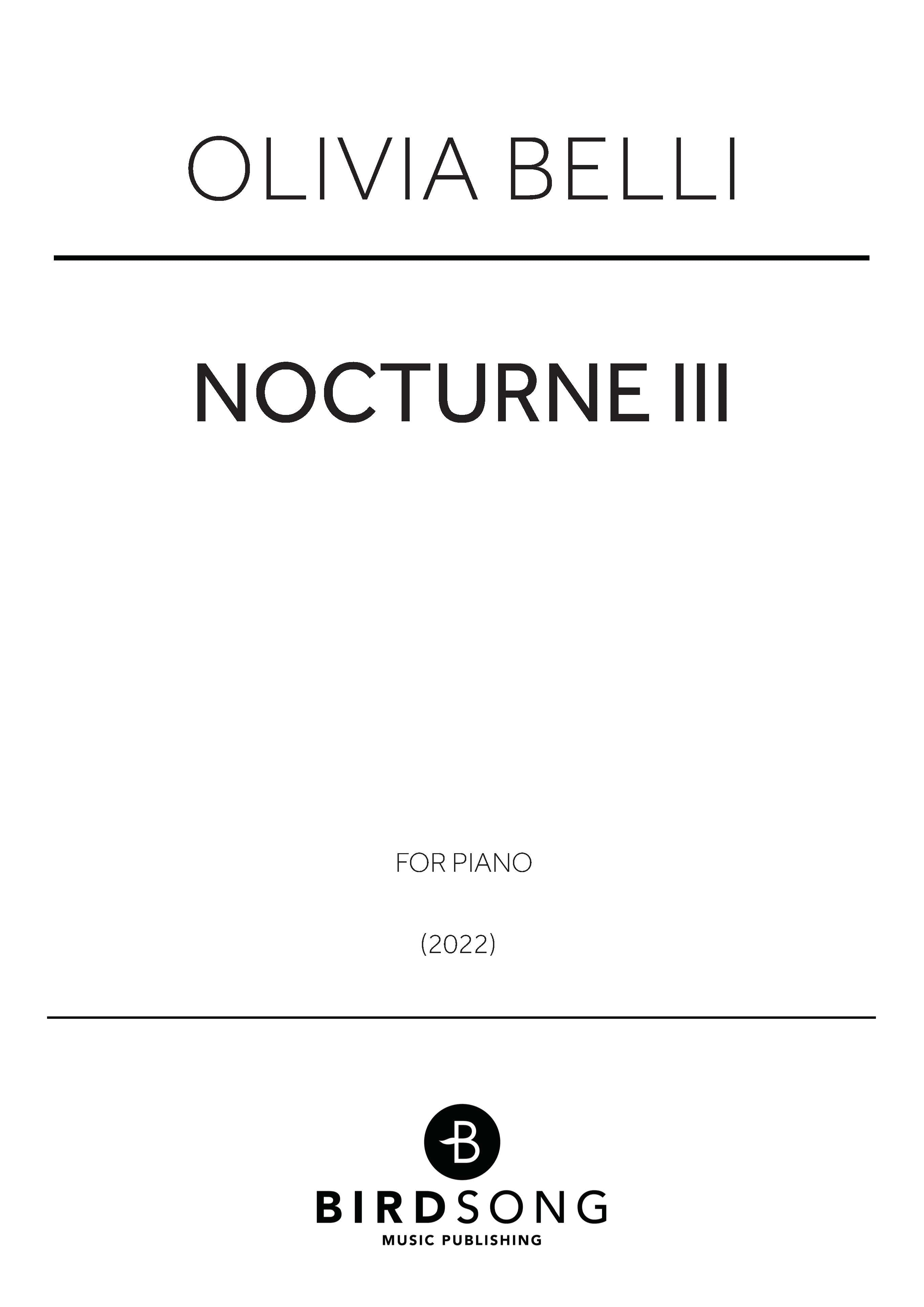 Belli - Nocturne III - Piano Solo (Digital Download)