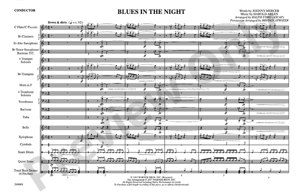 Blues in the Night – Marching Band Conductor Score & Parts (Digital Download)