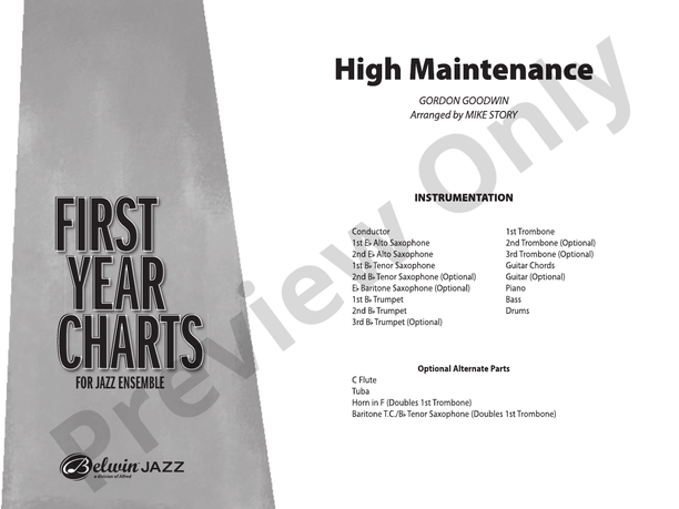 High Maintenance - Jazz Ensemble Conductor Score & Parts(Digital Download)