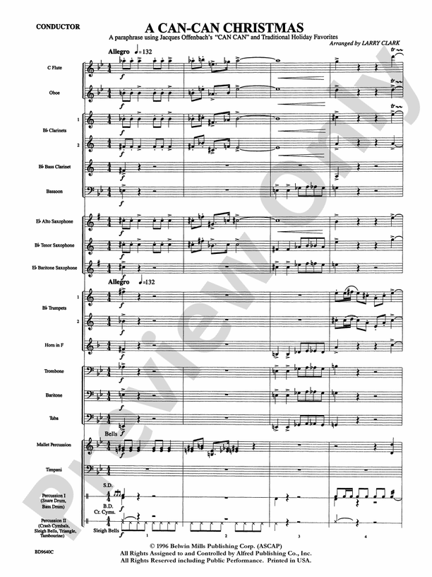 A "Can Can" Christmas - Concert Band Conductor Score & Parts (Digital Download)
