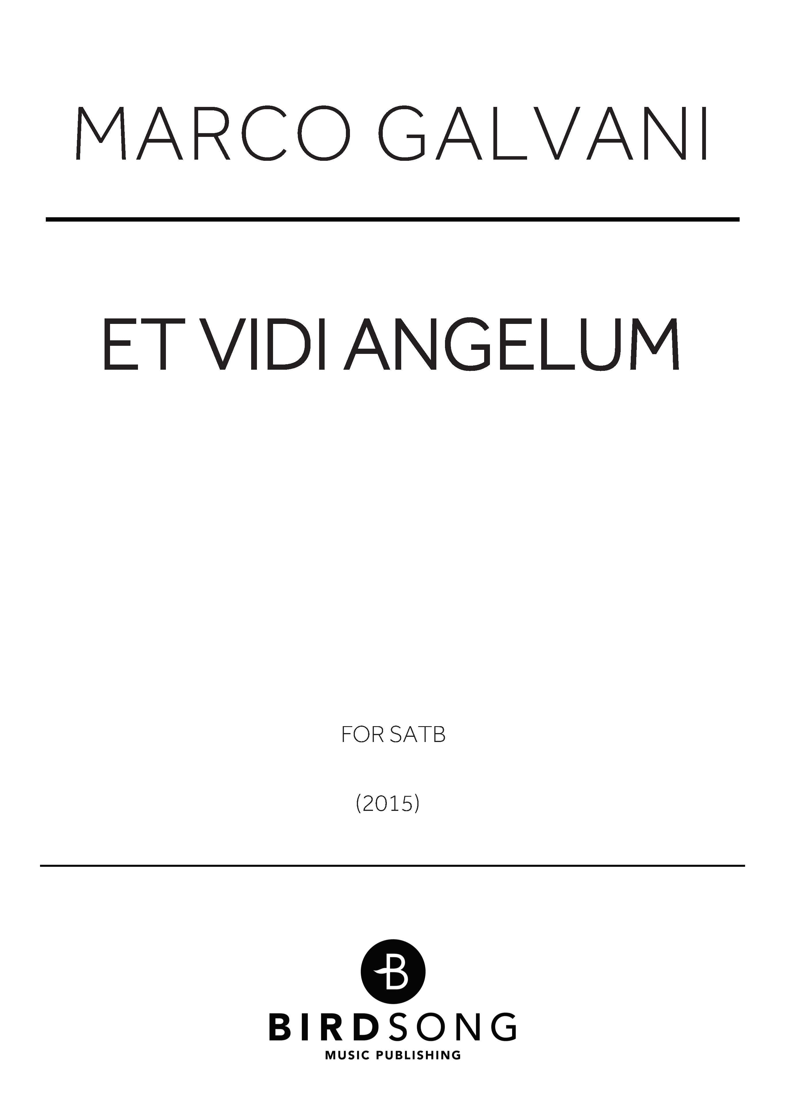 Et Vidi Angelum - SATB Chorus (Digital Download)