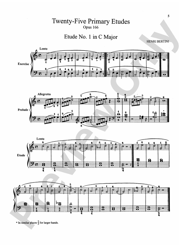 Bertini - Forty-nine Etudes, Op. 101 & 166 - Piano Solo (Digital Download)
