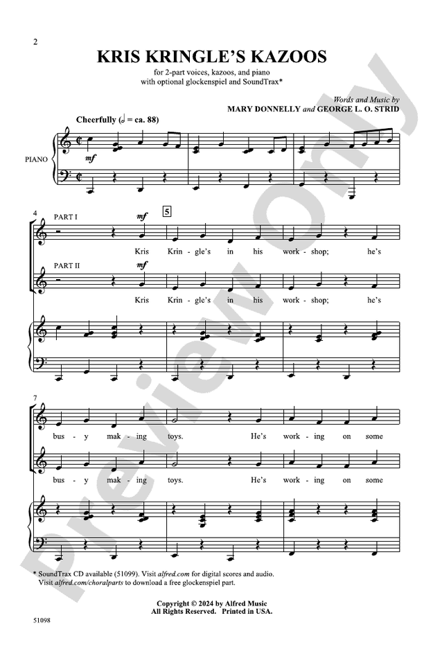 Kris Kringle's Kazoos - 2 Part Treble Choral Octavo (Digital Download)