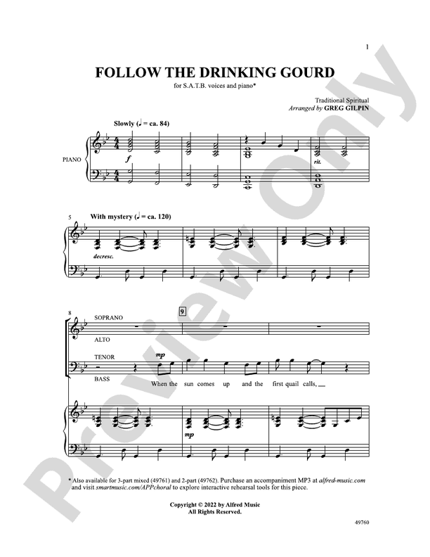 Follow the Drinking Gourd - SATB Choral Octavo (Digital Download)