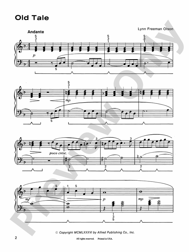 Old Tale - Piano (Digital Download)