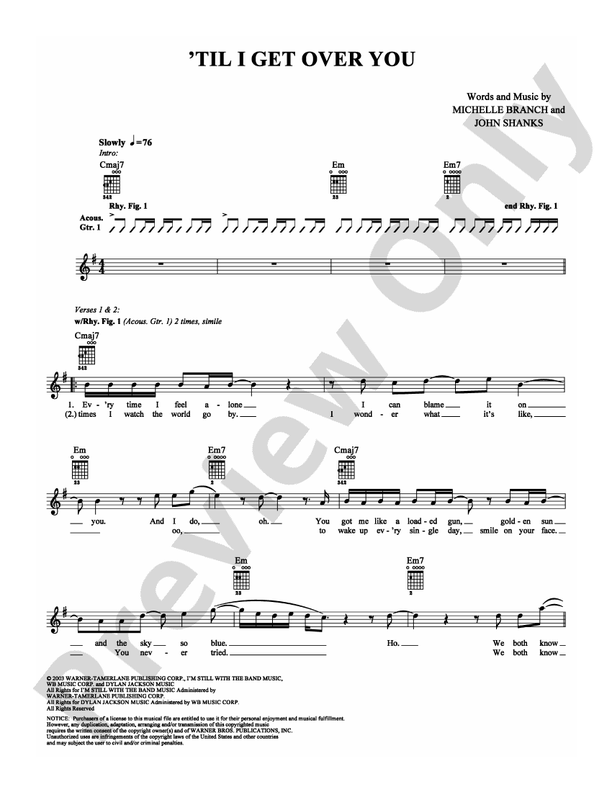 'Til I Get Over You - Guitar TAB (Digital Download)