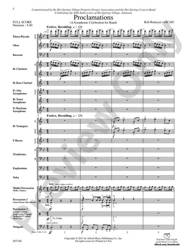 Proclamations - Concert Band Conductor Score & Parts (Digital Download)