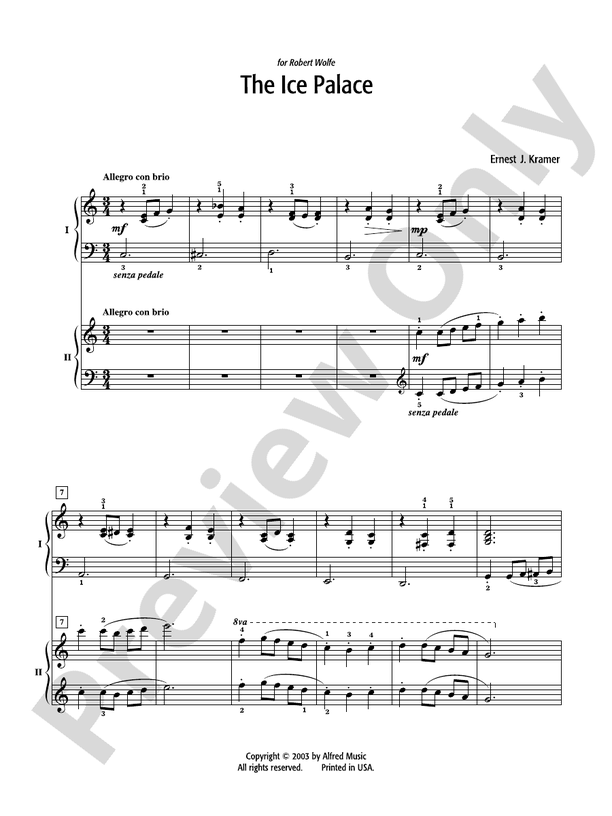 The Ice Palace - 2 Pianos, 4 Hands (Digital Download)