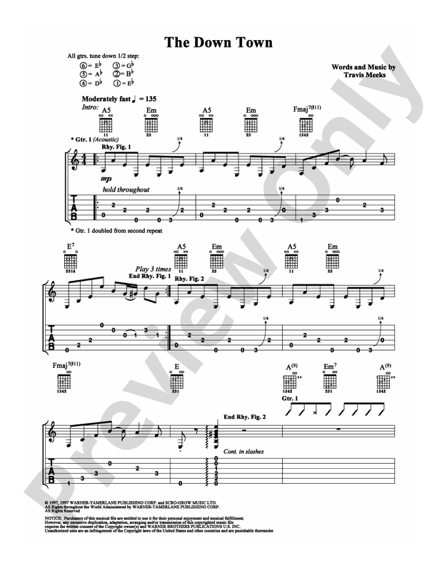 The Down Town - Guitar TAB (Digital Download)