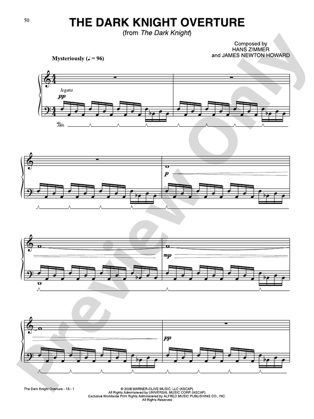 The Dark Knight Overture - Piano (Digital Download)