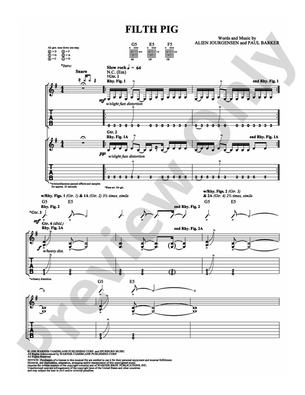 Filth Pig - Guitar TAB (Digital Download)