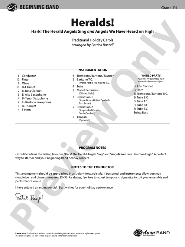 Heralds! – Concert Band Conductor Score & Parts (Digital Download)