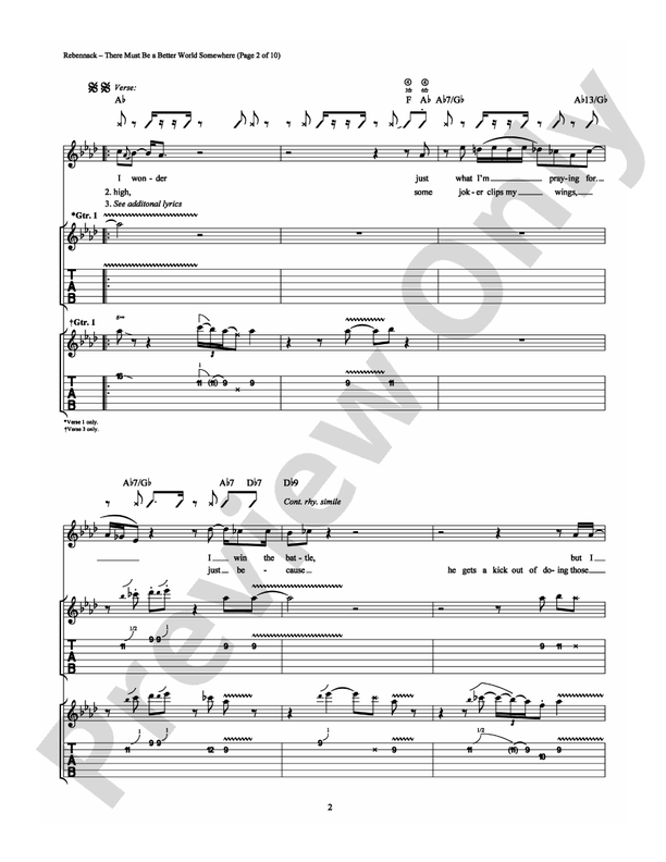 There Must Be a Better World Somewhere - Guitar TAB (Digital Download)