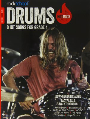 AMEB Rockschool: Hot Rock Drums - Grade 4 - 8 Hit Songs for Grade 4 - Drums Rock School Limited Sftcvr/Online Audio