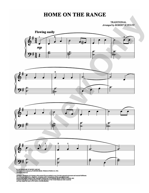 Home on the Range - Arr. Robert Schultz - Easy Piano (Digital Download)