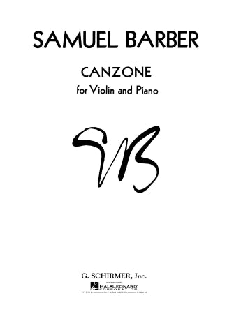Barber - Canzone - Violin/Piano Accompaniment Schirmer 50289460