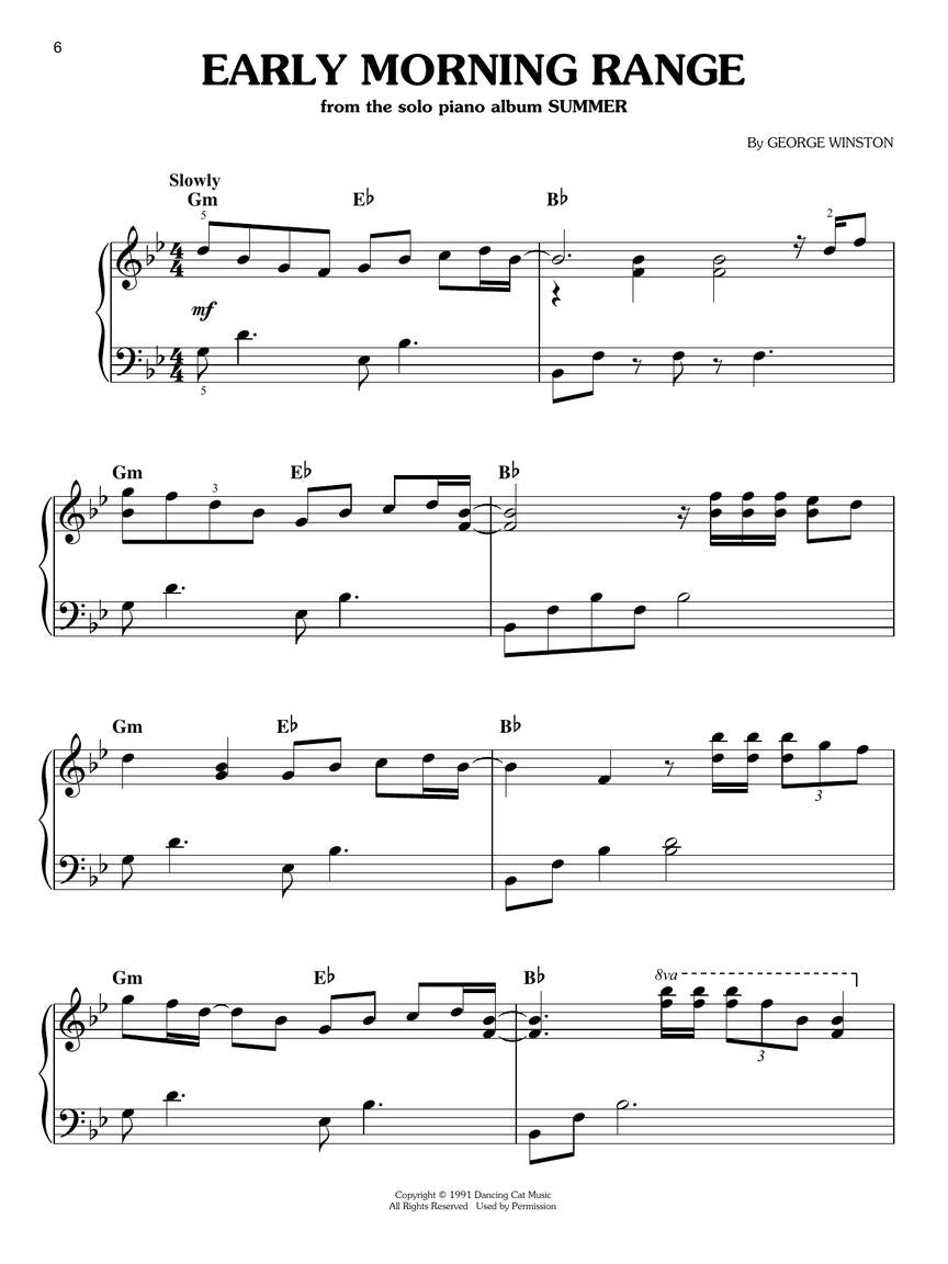 George Winston - Easy Piano Sheet Music Collection - Piano Solo Hal Leonard 299654
