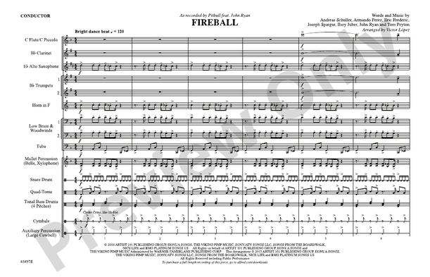 Fireball – Marching Band Conductor Score & Parts (Digital Download)