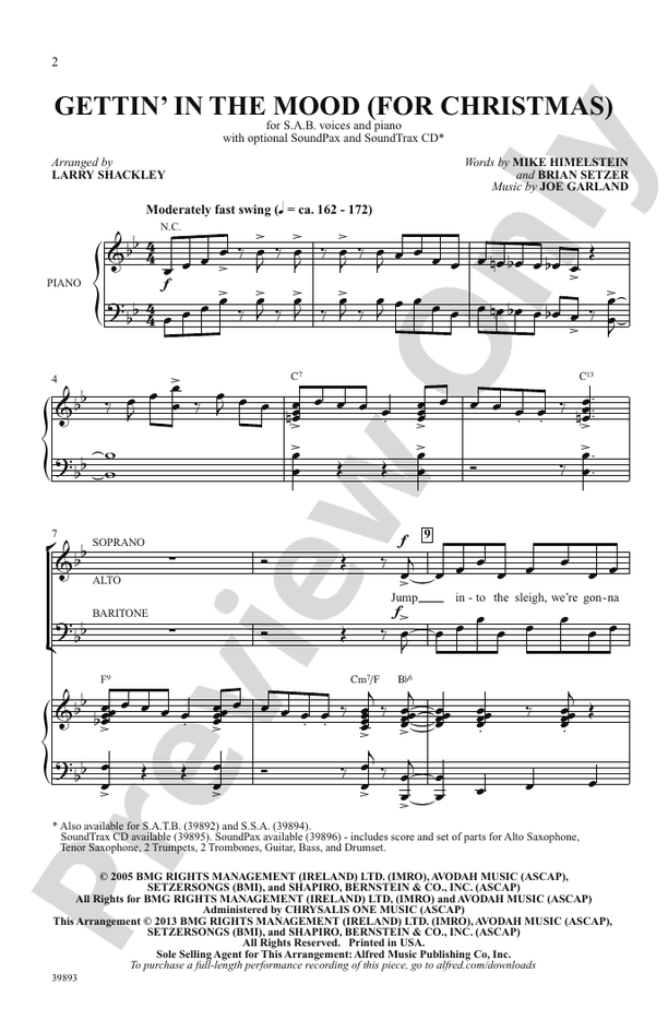 Gettin' in the Mood (for Christmas) – SAB Choral Octavo (Digital Download)