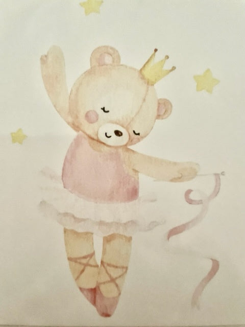 Greeting Card - Bear Ballerina with a Wand