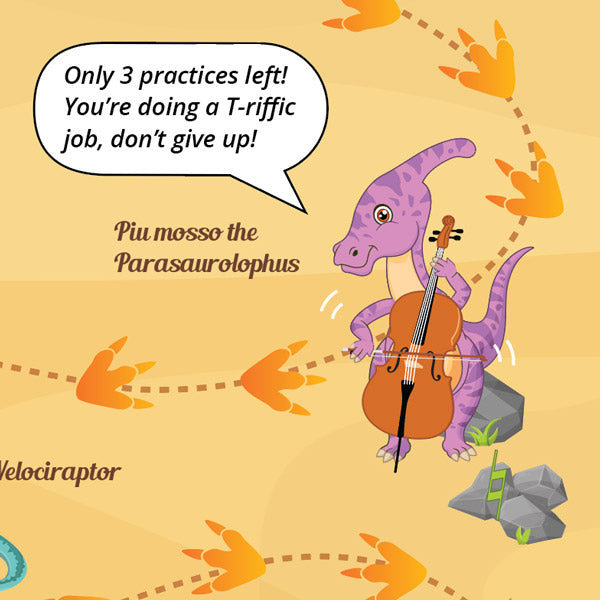 Jurassic Journey A3 Music Practice Chart by Musically Gifted