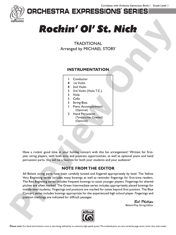 Rockin' Ol' St. Nick – String Orchestra Conductor Score & Parts (Digital Download)