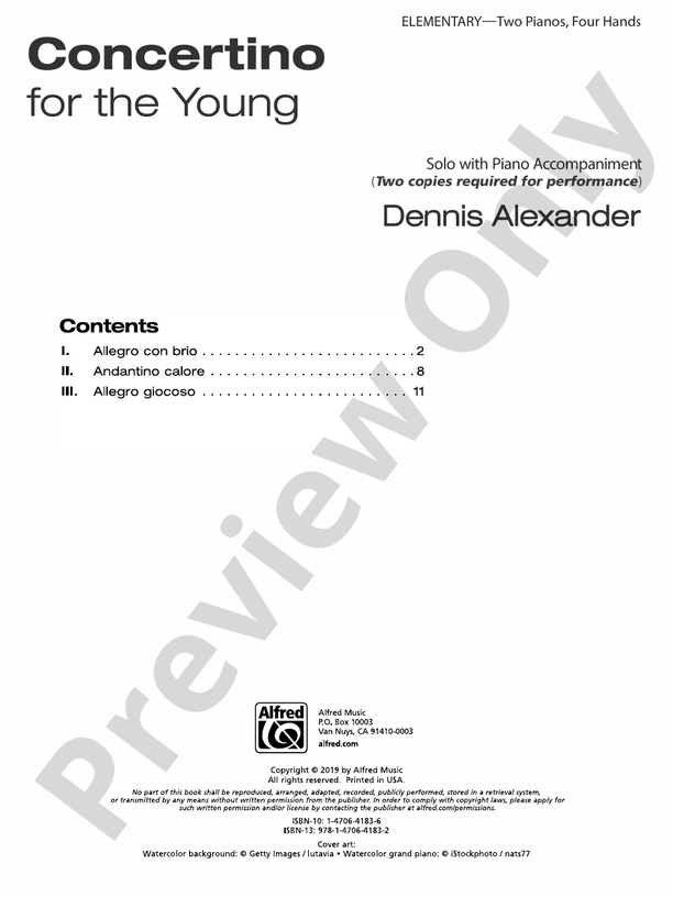 Concertino for the Young - 2 Pianos, 4 Hands (Digital Download)