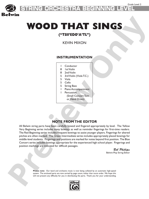 Wood That Sings – String Orchestra Conductor Score & Parts (Digital Download)