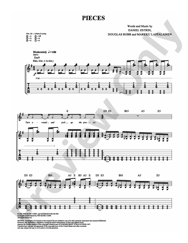 Pieces - Guitar TAB (Digital Download)