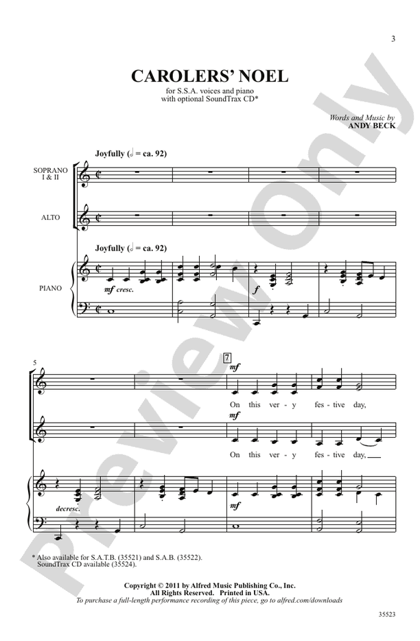 Carolers' Noel – SSA Choral Octavo (Digital Download)