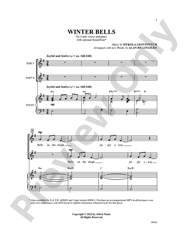 Winter Bells - 2 Part Treble Choral Octavo (Digital Download)