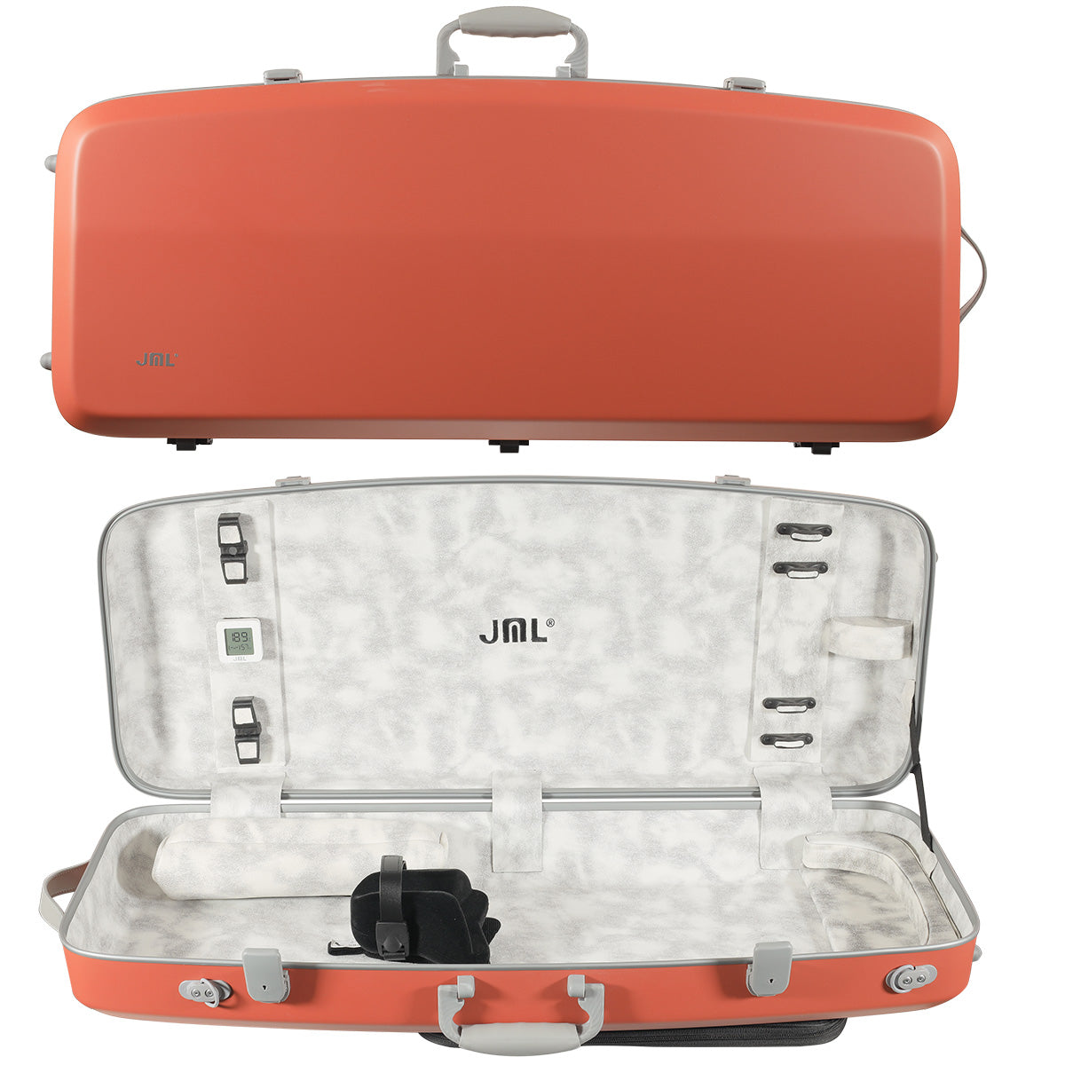 JML Carbon Fibre Adjustable 2.3 Oblong Viola Case Flora Orange 15-16.5"