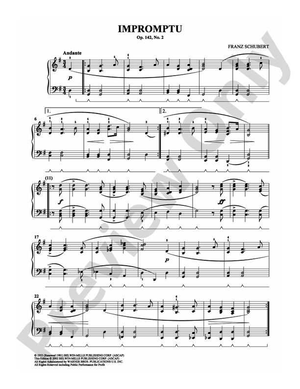 Schubert - Impromptu - Piano (Digital Download)