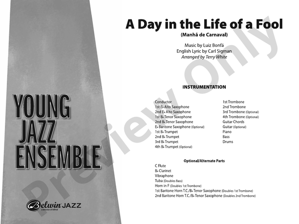 A Day in the Life of a Fool (Manha de Carnaval) – Jazz Ensemble Conductor Score & Parts (Digital Download)