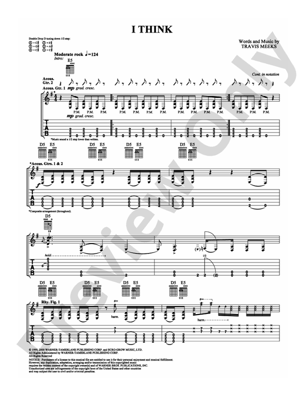 I Think - Guitar TAB (Digital Download)