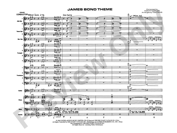 James Bond Theme (Grade 4) - Jazz Ensemble Conductor Score & Parts (Digital Download)