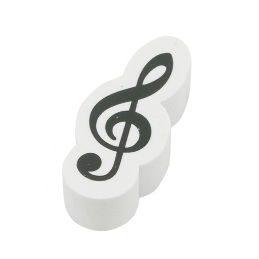 Music Eraser White with Black Treble Clef