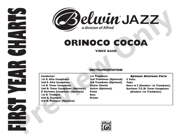 Orinoco Cocoa - Jazz Ensemble Conductor Score & Parts(Digital Download)