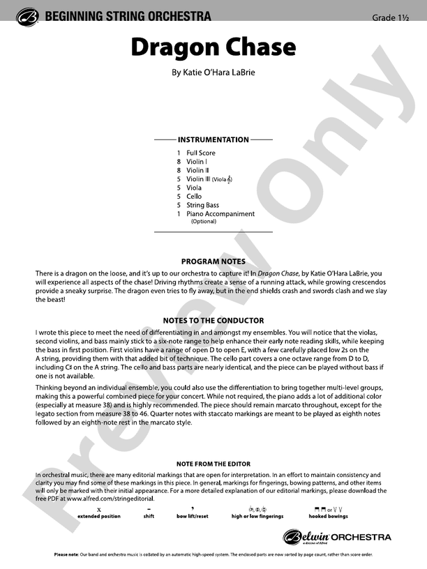 Dragon Chase - String Orchestra Conductor Score & Parts (Digital Download)