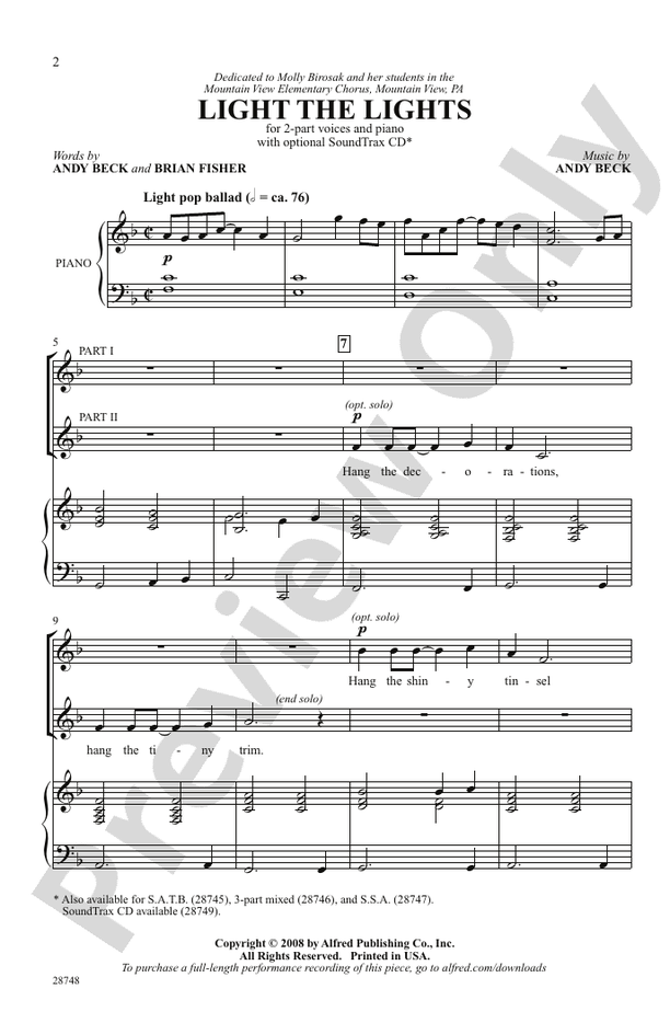 Light the Lights – 2-Part Choral Octavo (Digital Download)