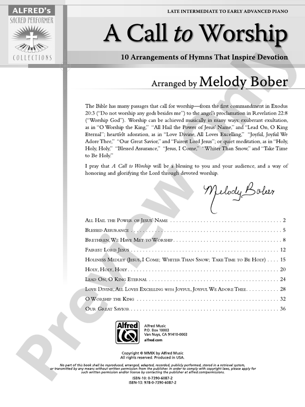 A Call to Worship: 10 Arrangements of Hymns That Inspire Devotion - Piano (Digital Download)