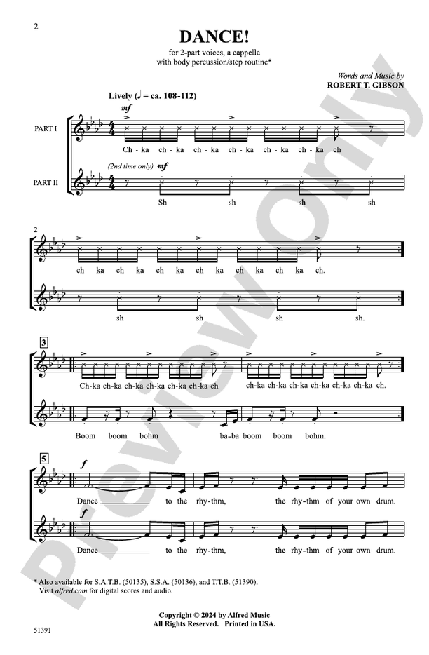 Dance! - 2 Part Treble, a cappella Choral Octavo (Digital Download)