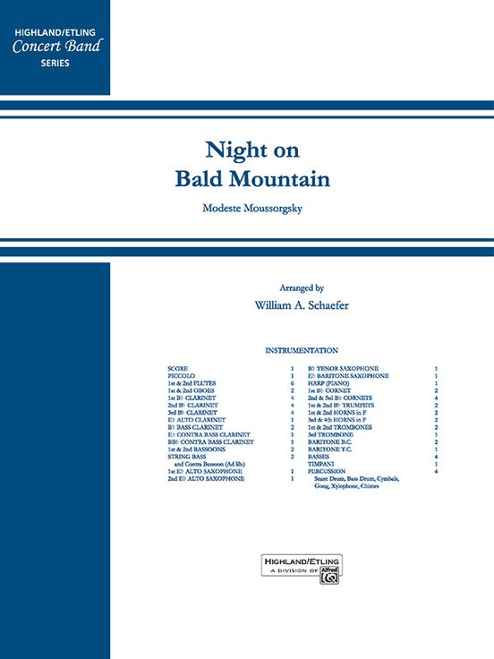 Night on Bald Mountain (Arr. William Schaefer) - Concert Band Conductor Score & Parts (Digital Download)