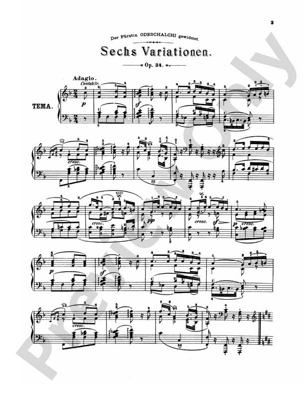 Beethoven - Variations (Volume I) - Piano Solo (Digital Download)