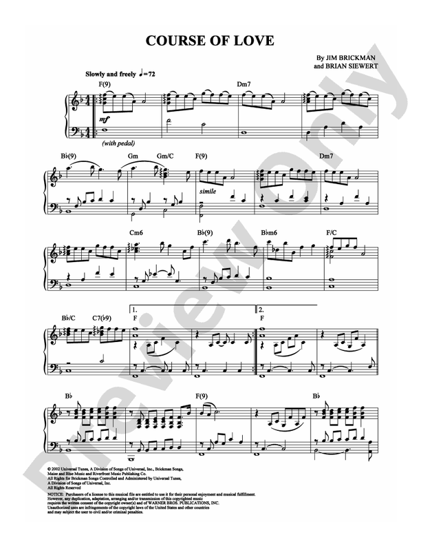 Course of Love - Piano (Digital Download)