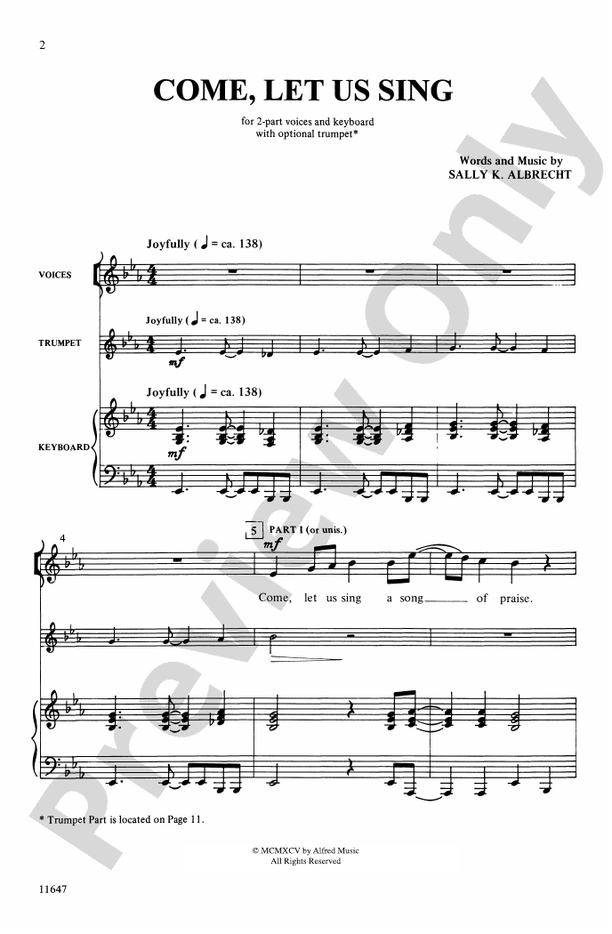 Come, Let Us Sing – 2-Part Choral Octavo (Digital Download)