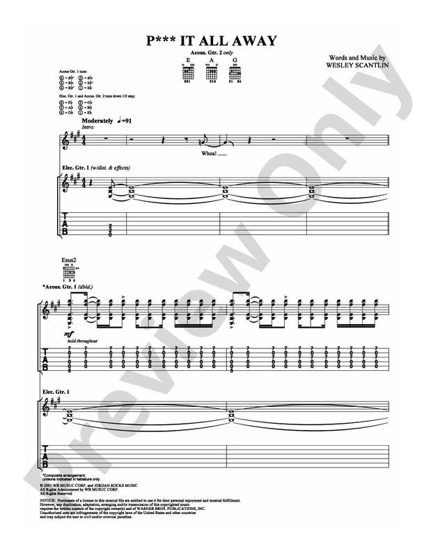 P*** It All Away - Guitar TAB (Digital Download)
